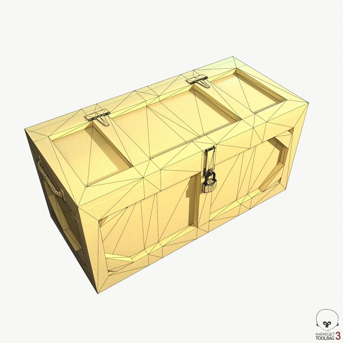 Wooden Military Case PBR Low-poly 3D model_14