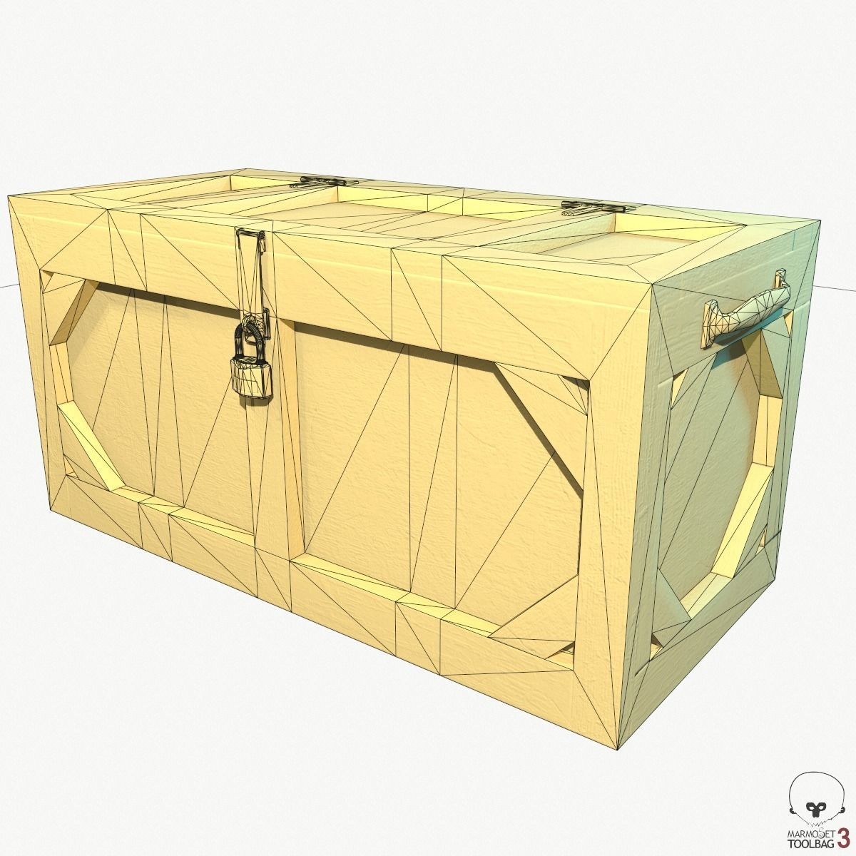 Wooden Military Case PBR Low-poly 3D model_13