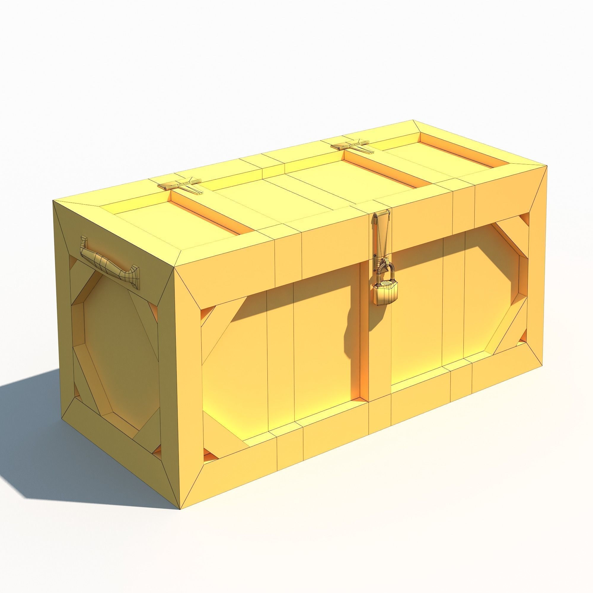 Wooden Military Case PBR Low-poly 3D model_16