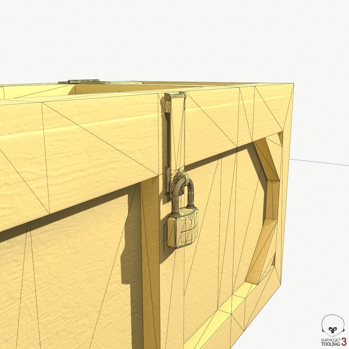 Wooden Military Case PBR Low-poly 3D model_12