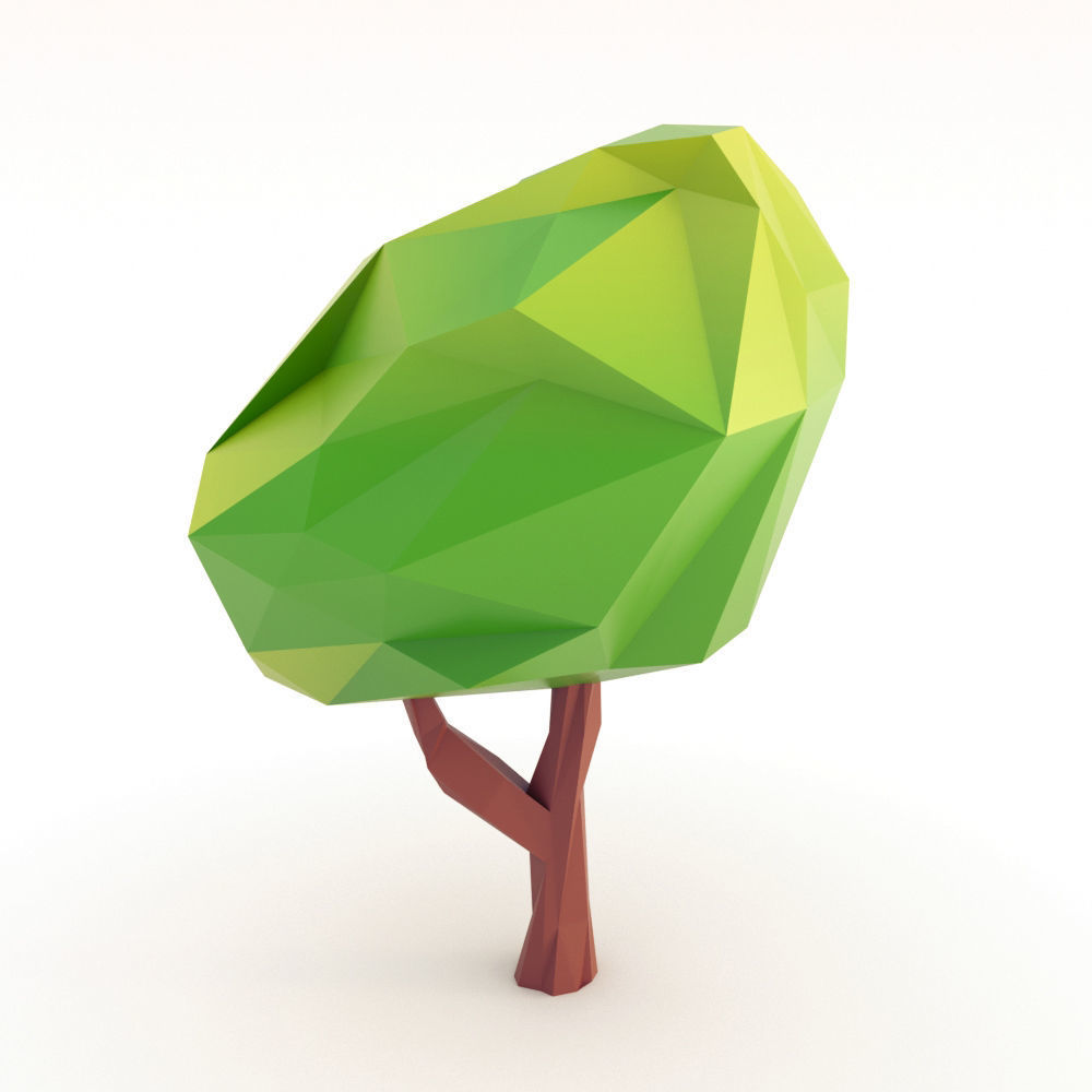 Low Poly Trees Set Low-poly 3D model_8