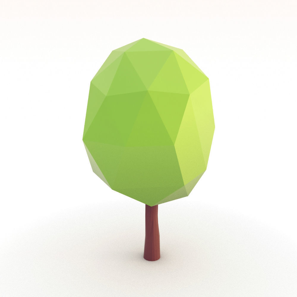Low Poly Trees Set Low-poly 3D model_3