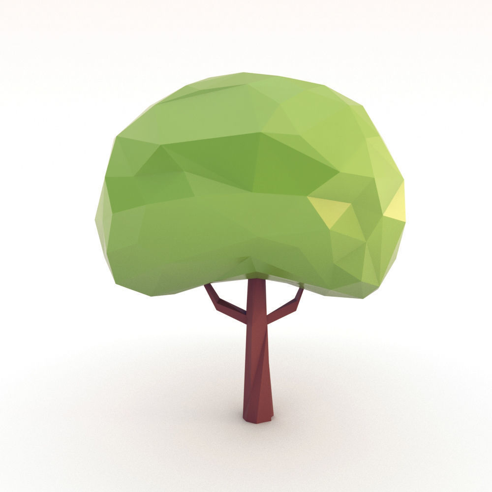 Low Poly Trees Set Low-poly 3D model_6