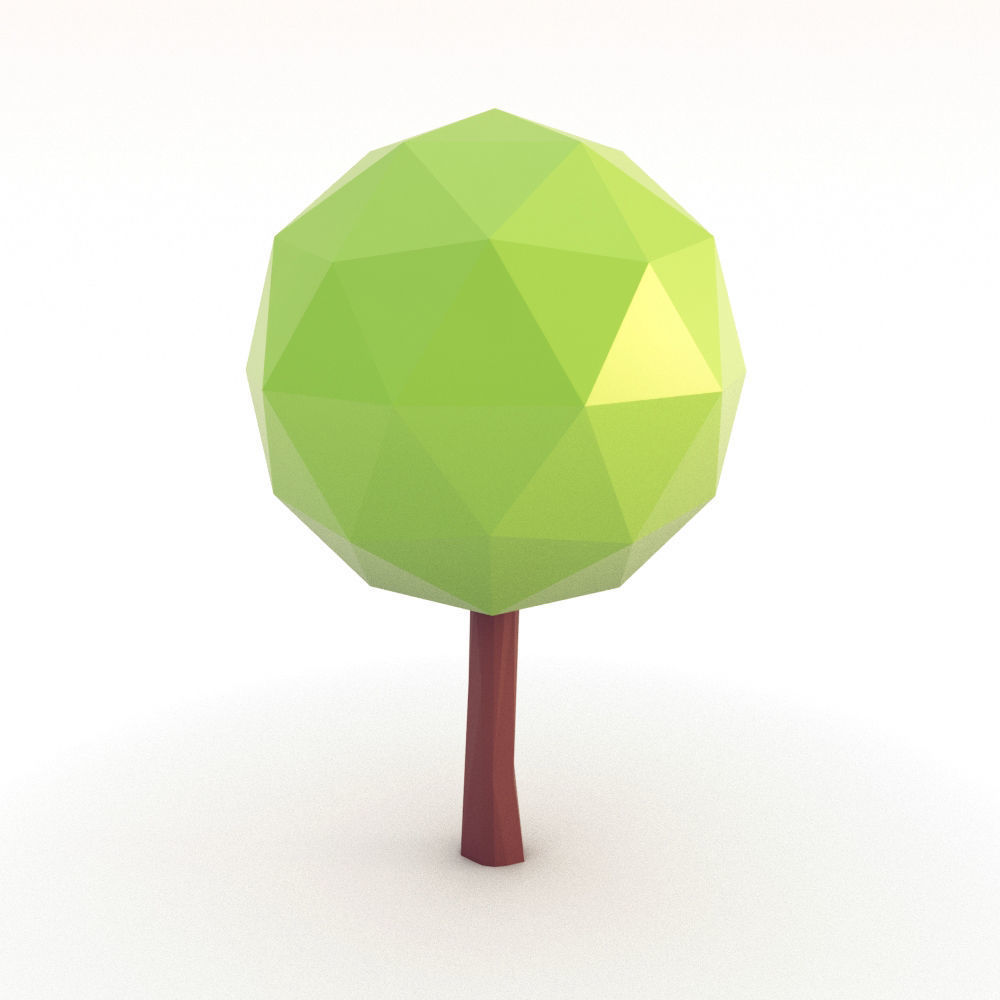 Low Poly Trees Set Low-poly 3D model_5
