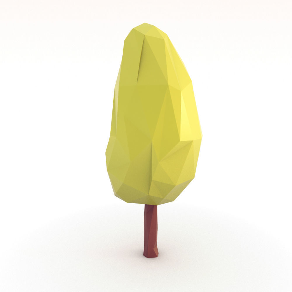 Low Poly Trees Set Low-poly 3D model_4
