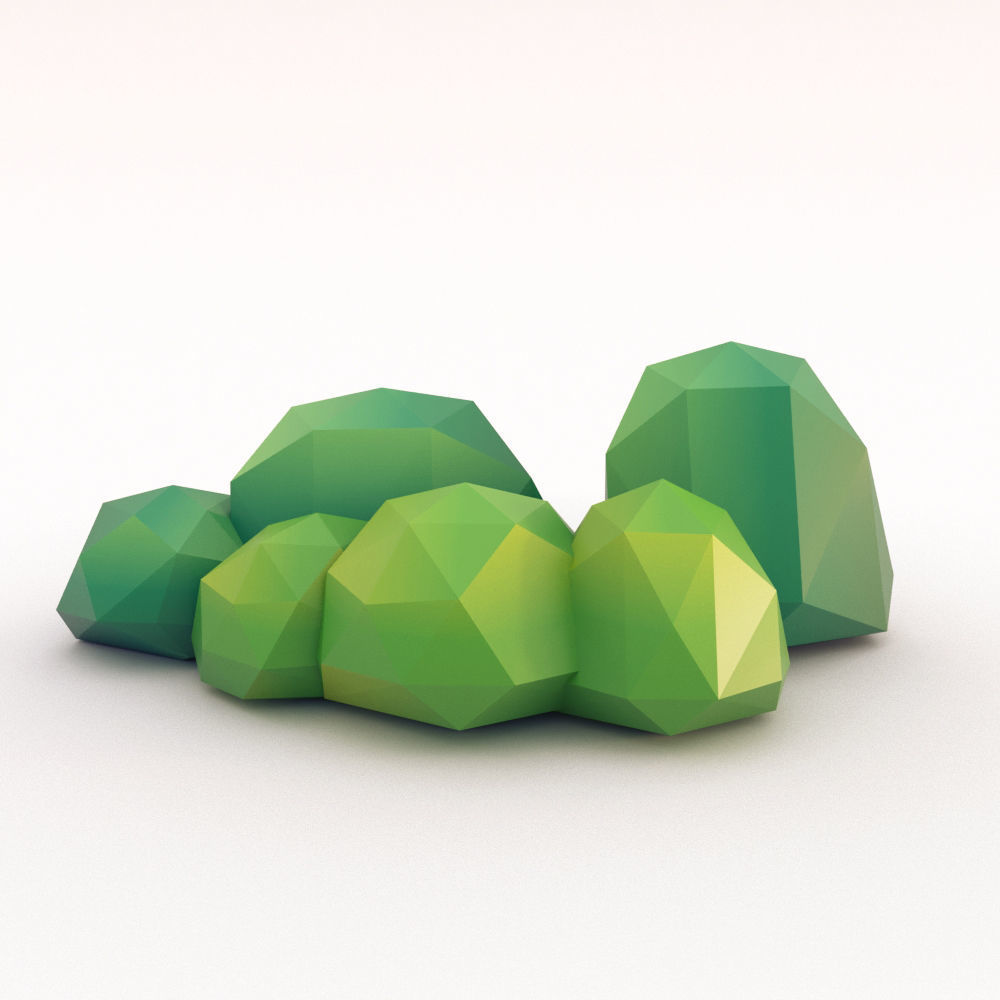 Low Poly Trees Set Low-poly 3D model_10