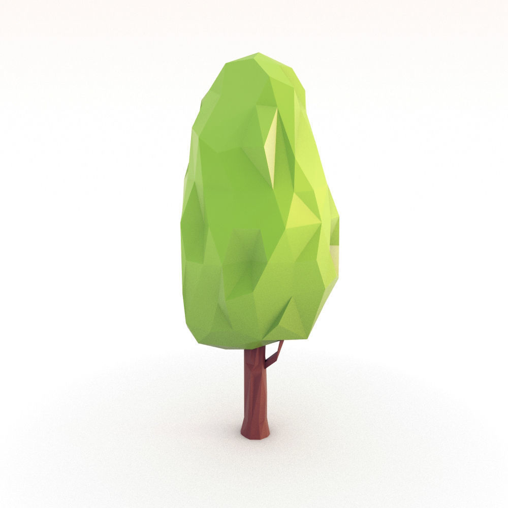 Low Poly Trees Set Low-poly 3D model_2