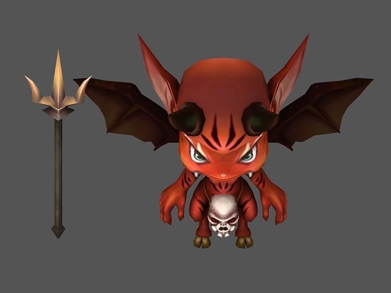 Little devil Low-poly 3D model_4