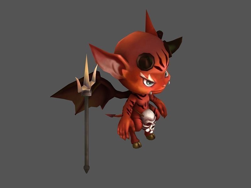Little devil Low-poly 3D model_1