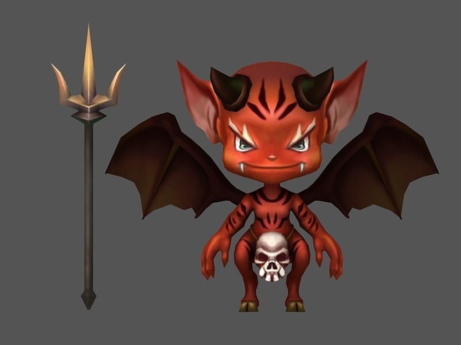 Little devil Low-poly 3D model