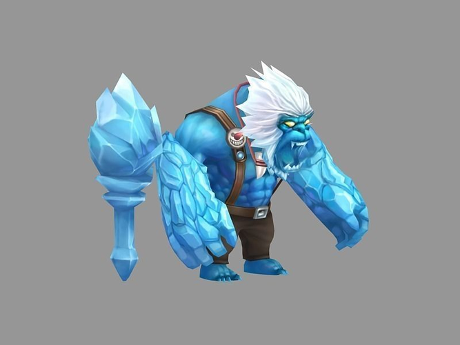 Yeti monster Low-poly 3D model