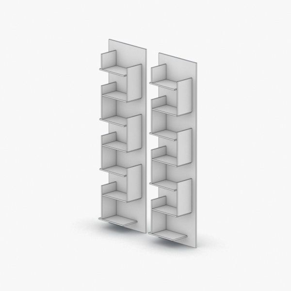 0496 - Bookcase Low-poly 3D model_2