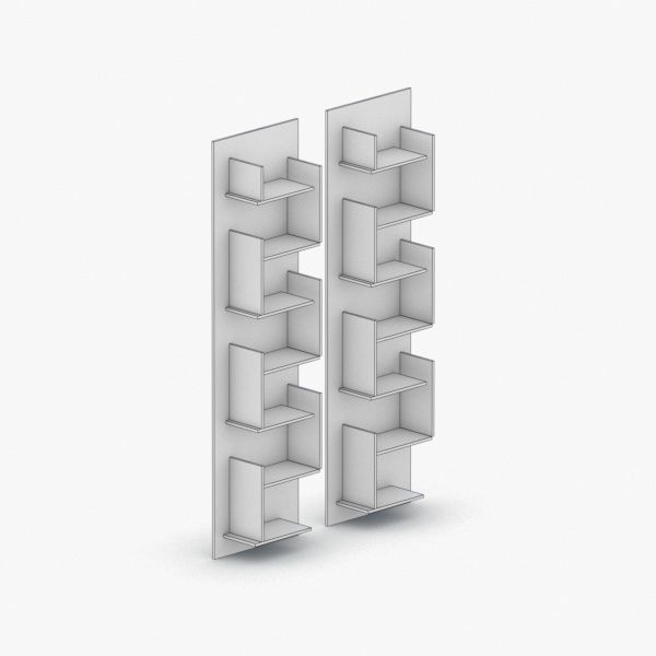 0496 - Bookcase Low-poly 3D model_1