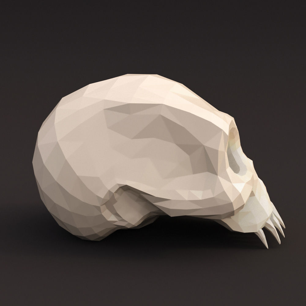 Low Poly Skull Low-poly 3D model_3