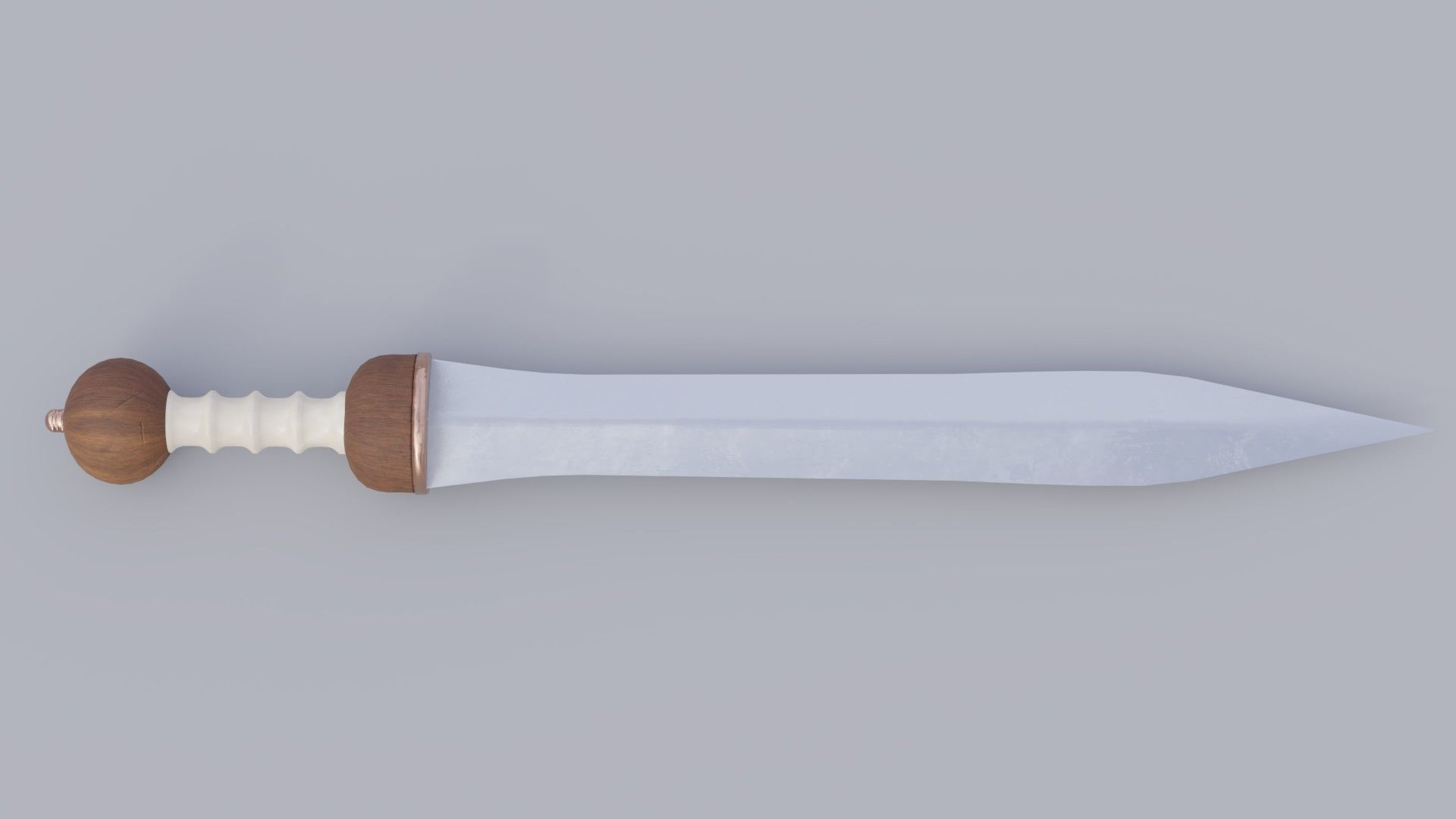 Roman Gladius Mainz Short Sword Steel Ivory Wood Low-poly 3D model_1