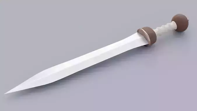 Roman Gladius Mainz Short Sword Steel Ivory Wood Low-poly 3D model