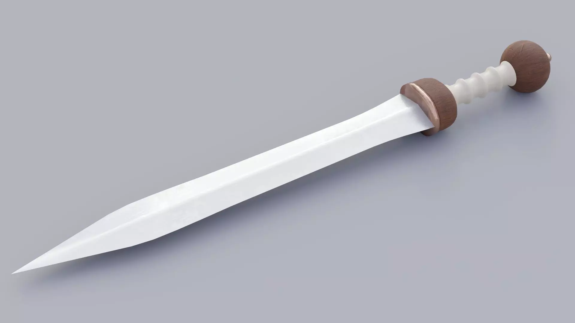 Roman Gladius Mainz Short Sword Steel Ivory Wood Low-poly 3D model_0