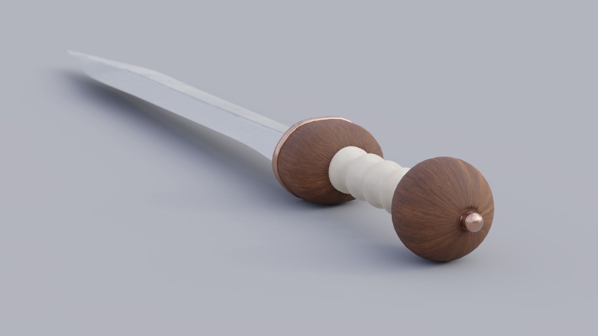 Roman Gladius Mainz Short Sword Steel Ivory Wood Low-poly 3D model_3