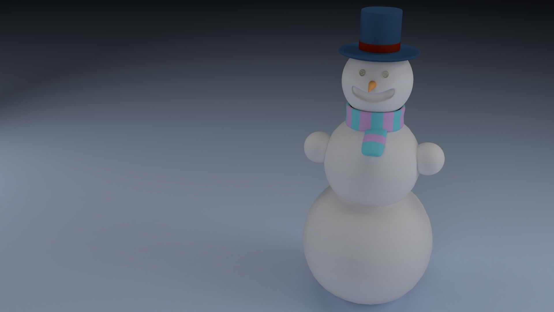 Snowman in a hat 3D model