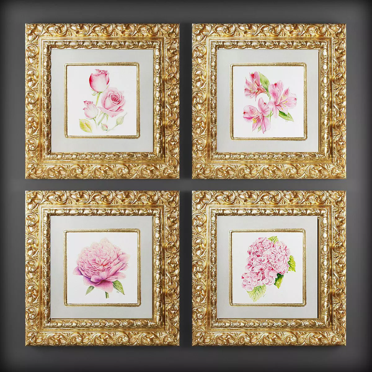 Picture Frames Low-poly 3D model_0