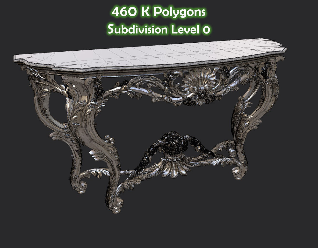 Vintage Gothic Marble Table - PBR - Textured 3D model_29