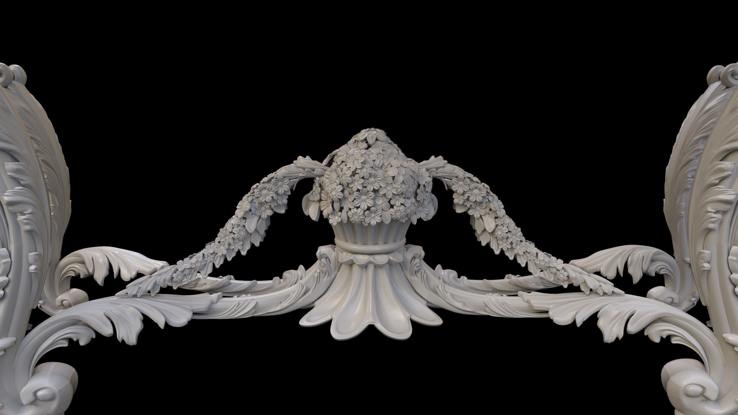 Vintage Gothic Marble Table - PBR - Textured 3D model_20