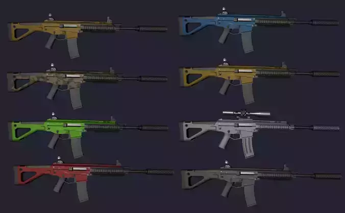 Low Poly Weapons gun with scope