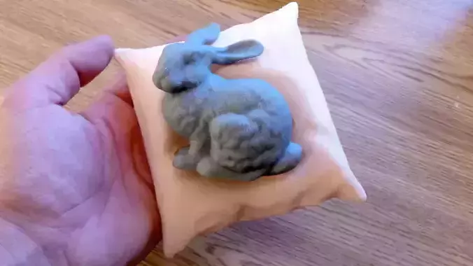 Stanford bunny resting on a pillow Free 3D print model