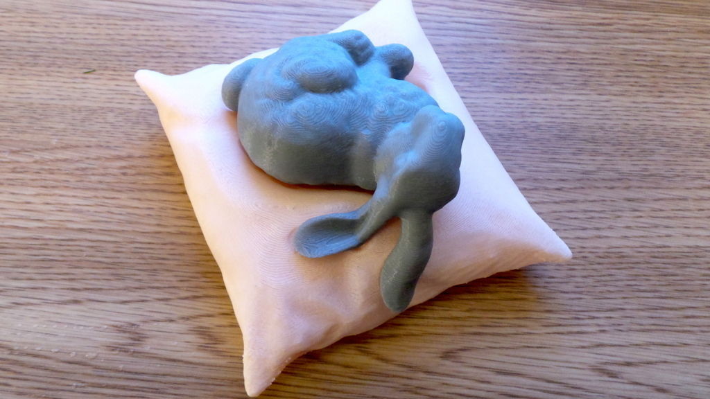 Stanford bunny resting on a pillow Free 3D print model_1