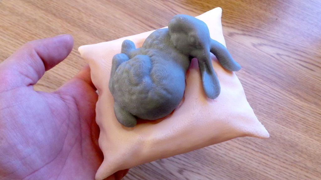 Stanford bunny resting on a pillow Free 3D print model_2