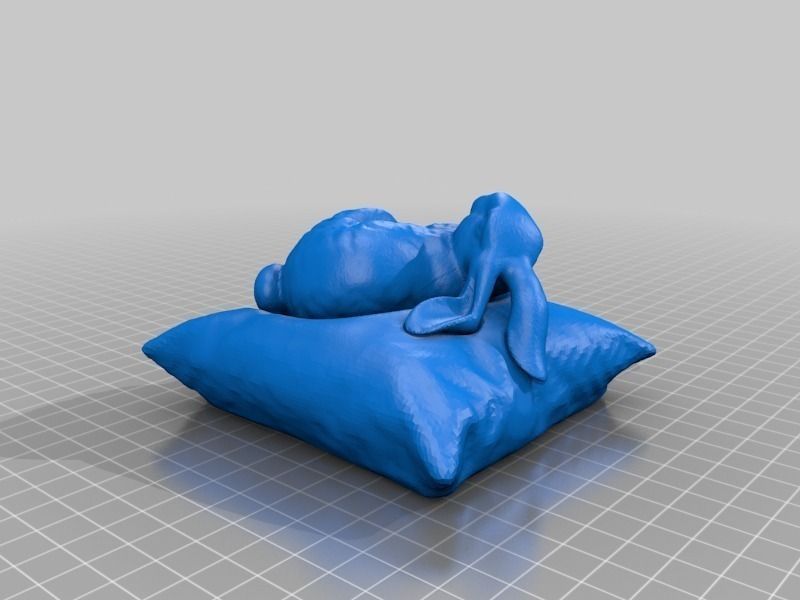 Stanford bunny resting on a pillow Free 3D print model_10
