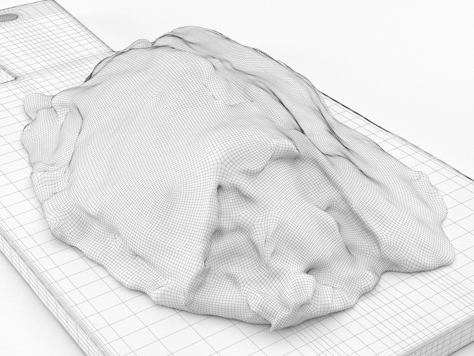 Meat 5 piece of on wooden table 3D model_3