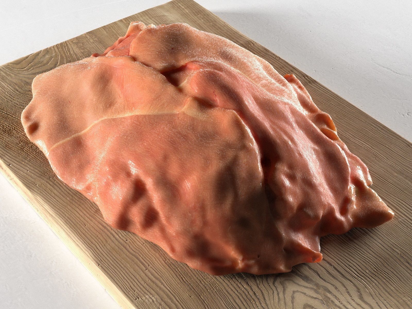 Meat 5 piece of on wooden table 3D model_2