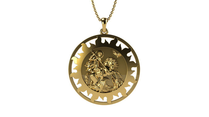 Saint George Pendant version 2 3D print model