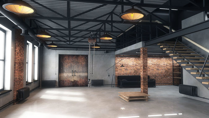 Warehouse loft 3D model