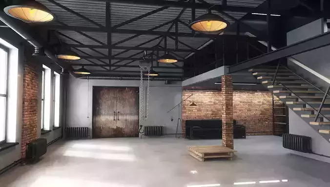 Warehouse loft 3D model