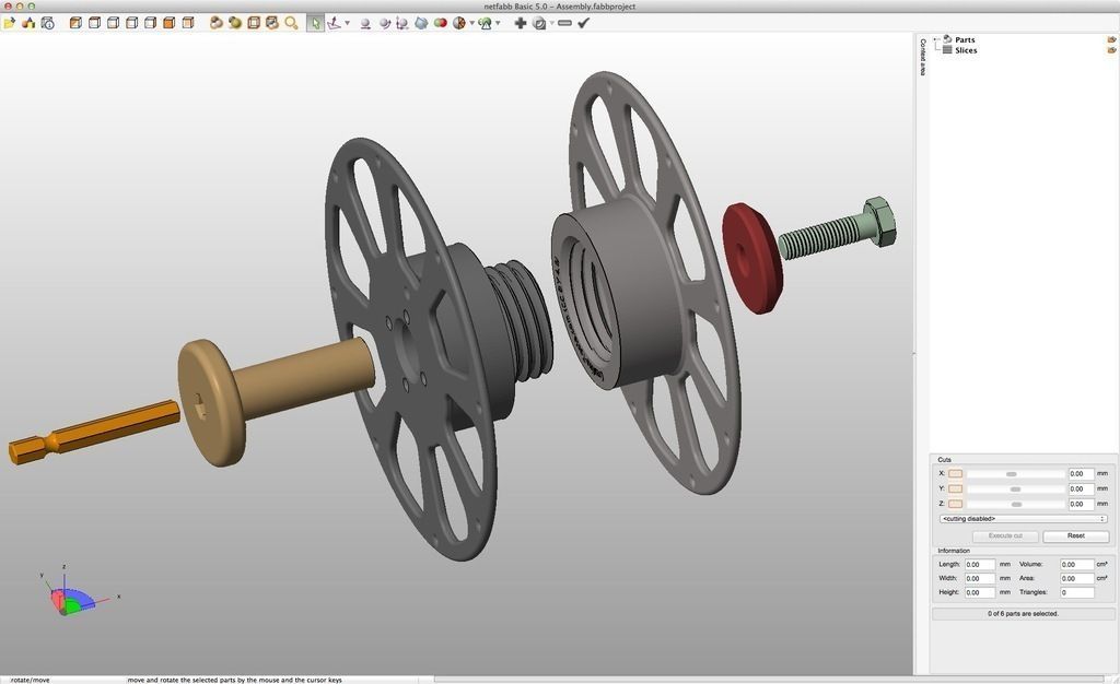 3D-printable split filament spool with threaded joint 135 mm Free 3D print model_1