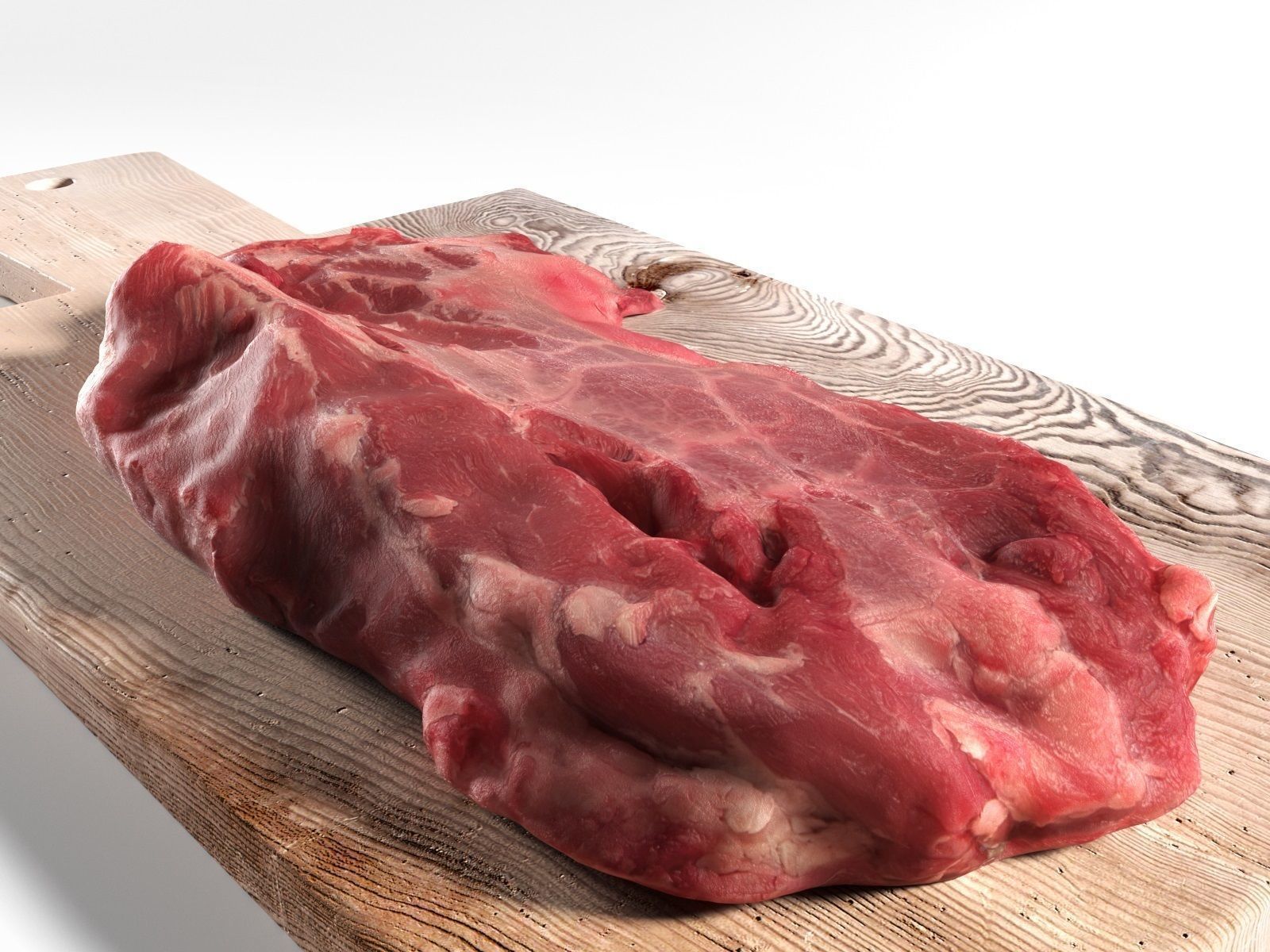 Meat Collection piece of on cutting board 3D model_37