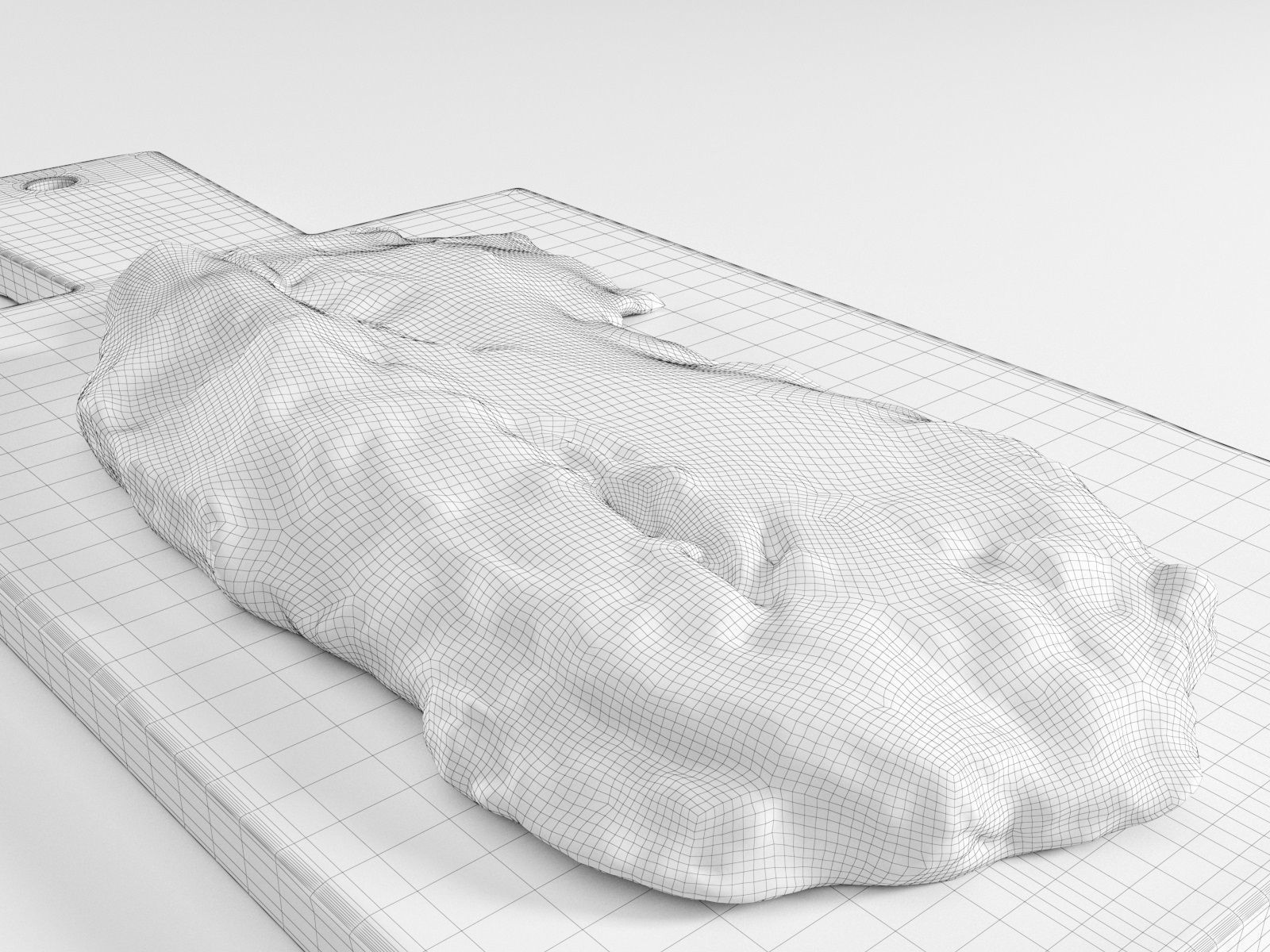 Meat Collection piece of on cutting board 3D model_38