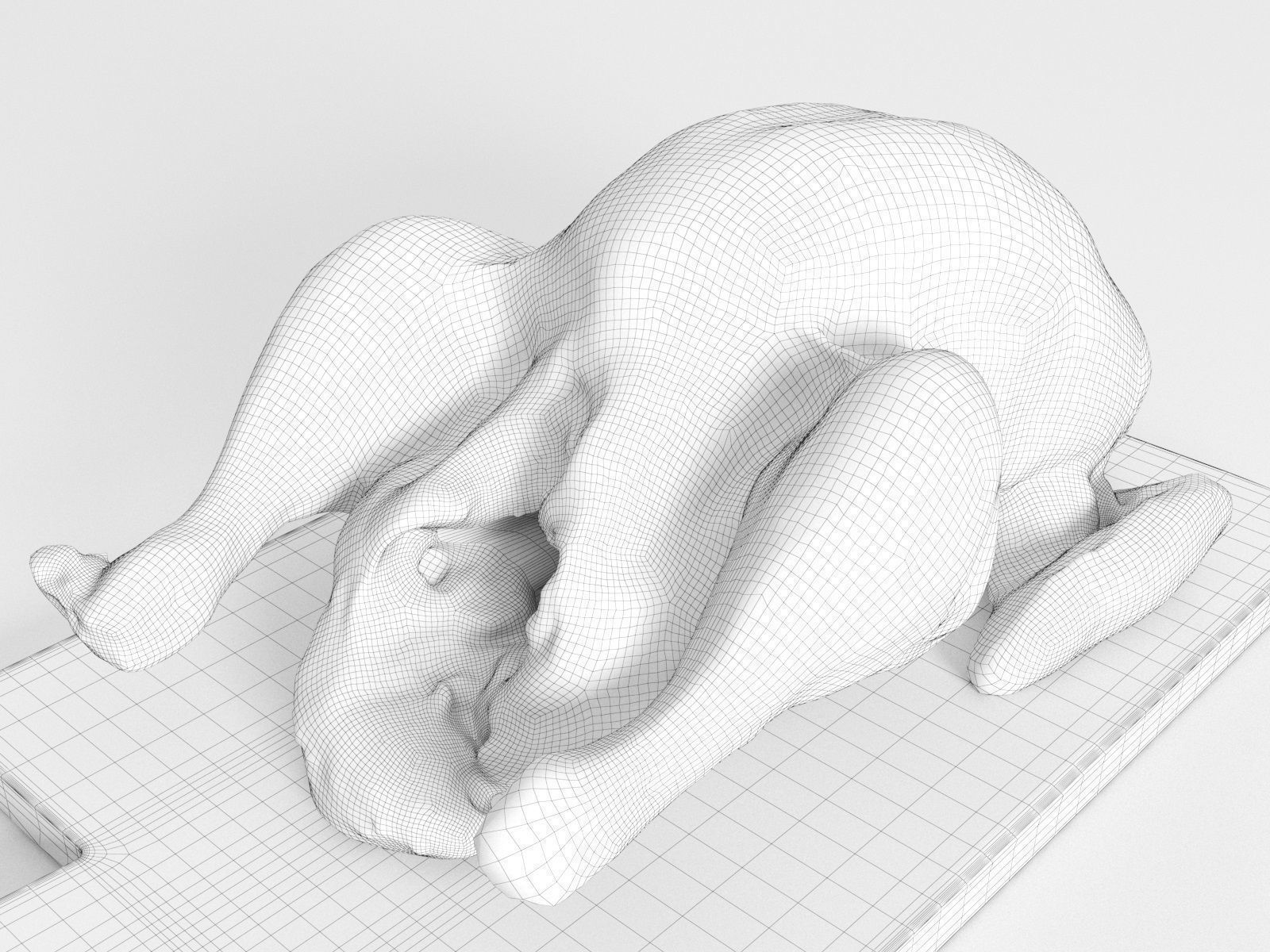 Meat Collection piece of on cutting board 3D model_14