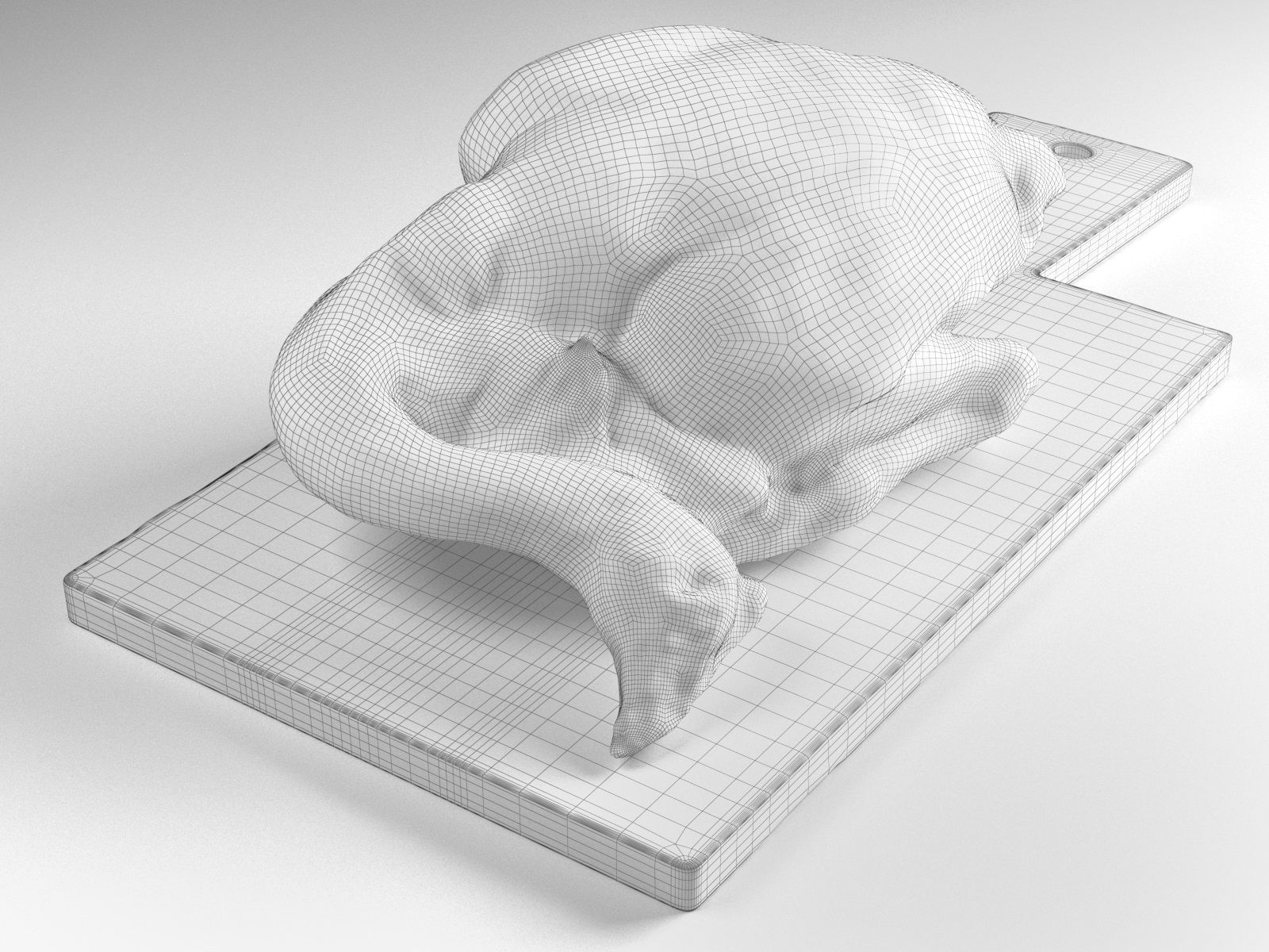 Meat Collection piece of on cutting board 3D model_4