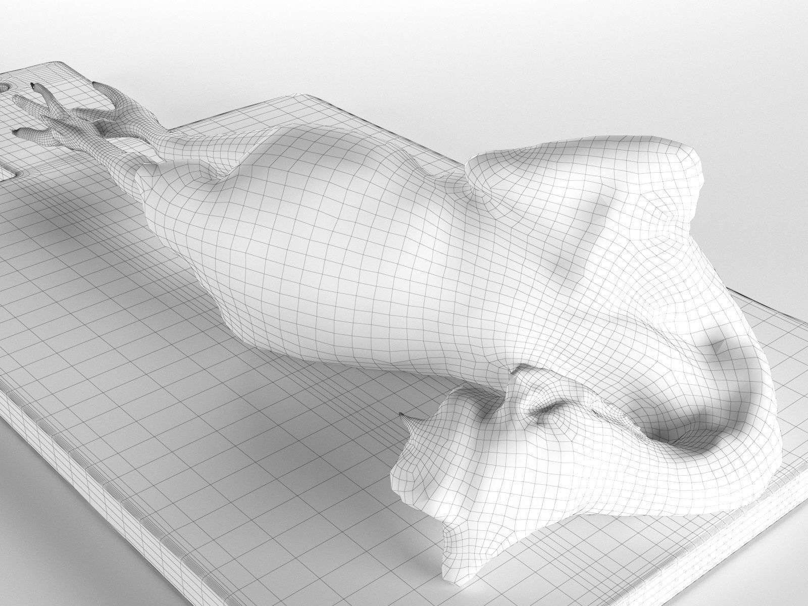 Meat Collection piece of on cutting board 3D model_10