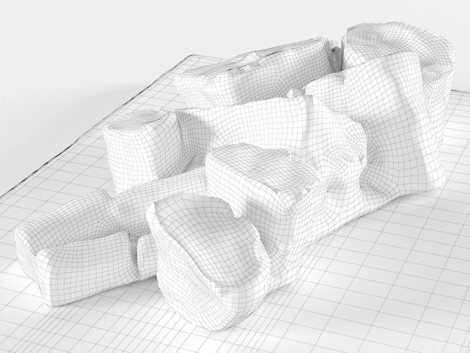 Meat Collection piece of on cutting board 3D model_42