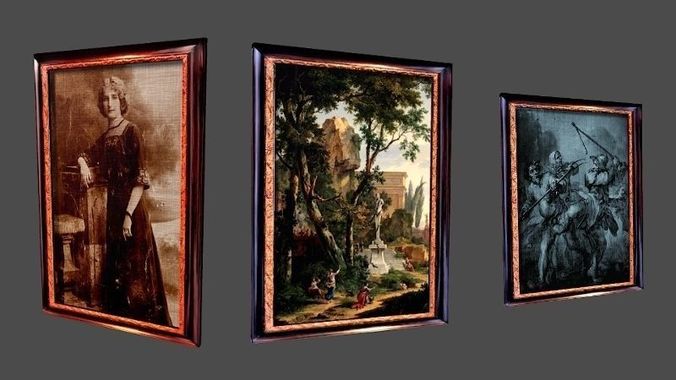 Lowpoly Painting Set for Videogames Low-poly 3D model