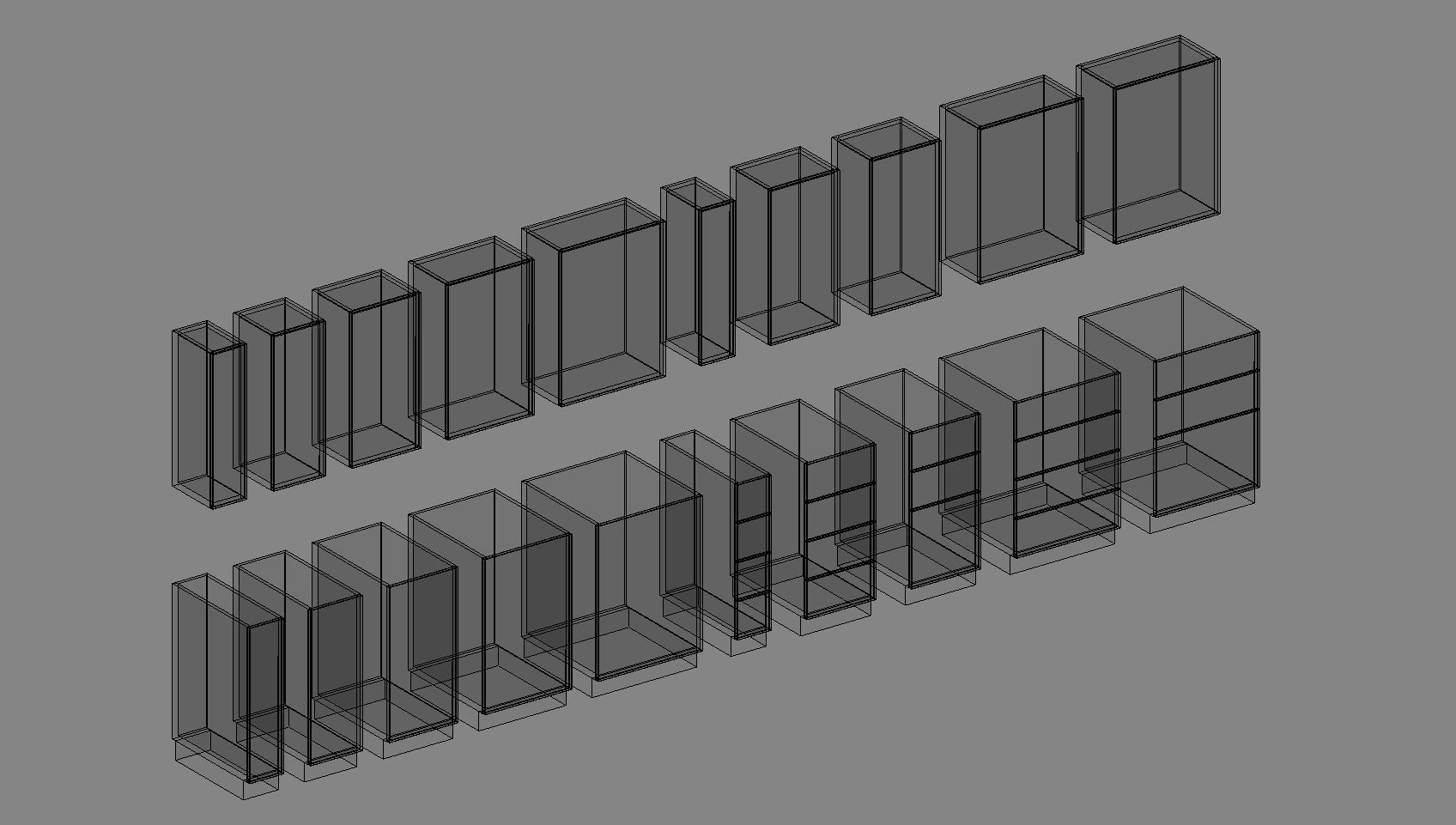 Kitchen Cabinet Collection Low-poly 3D model_12