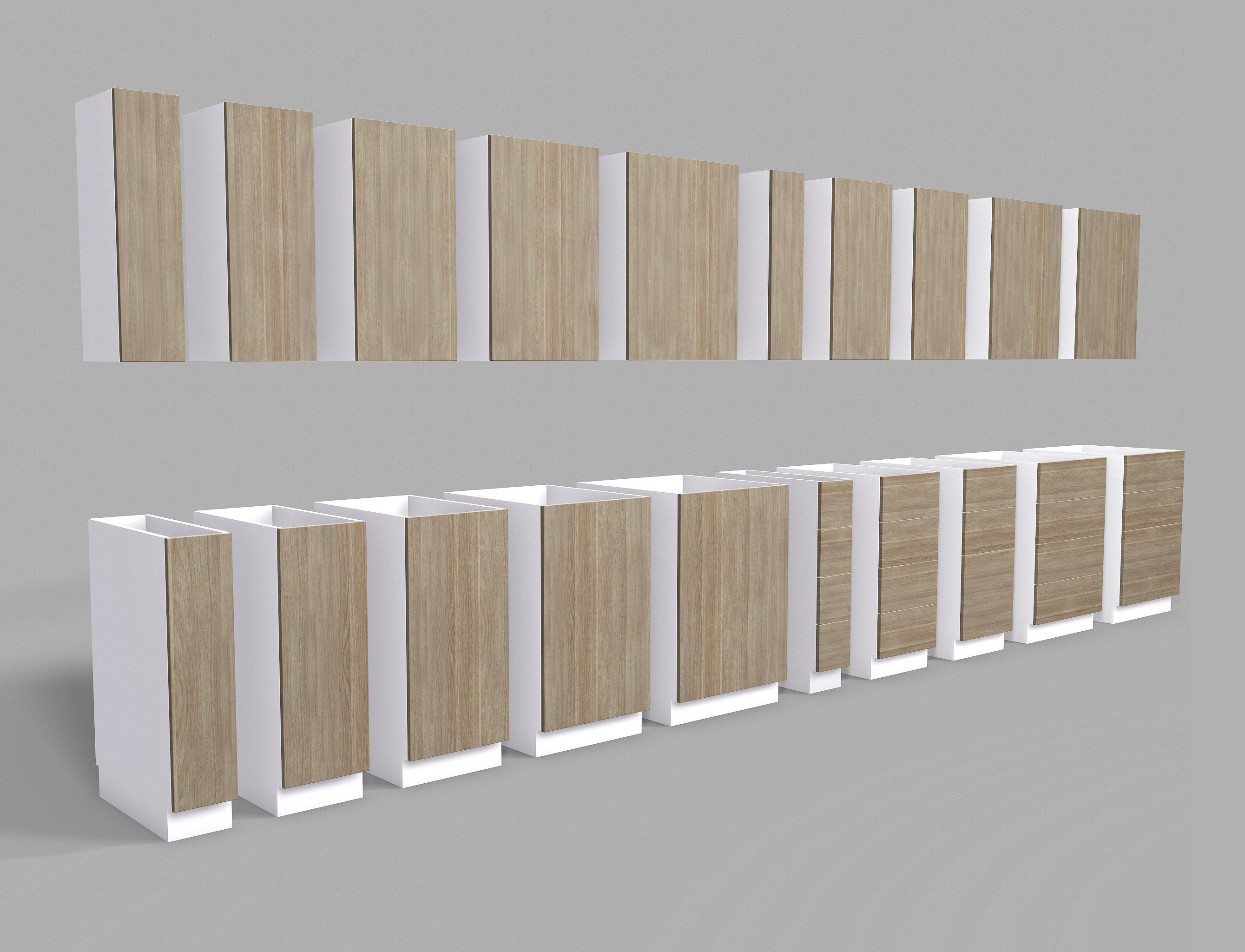 Kitchen Cabinet Collection Low-poly 3D model_5