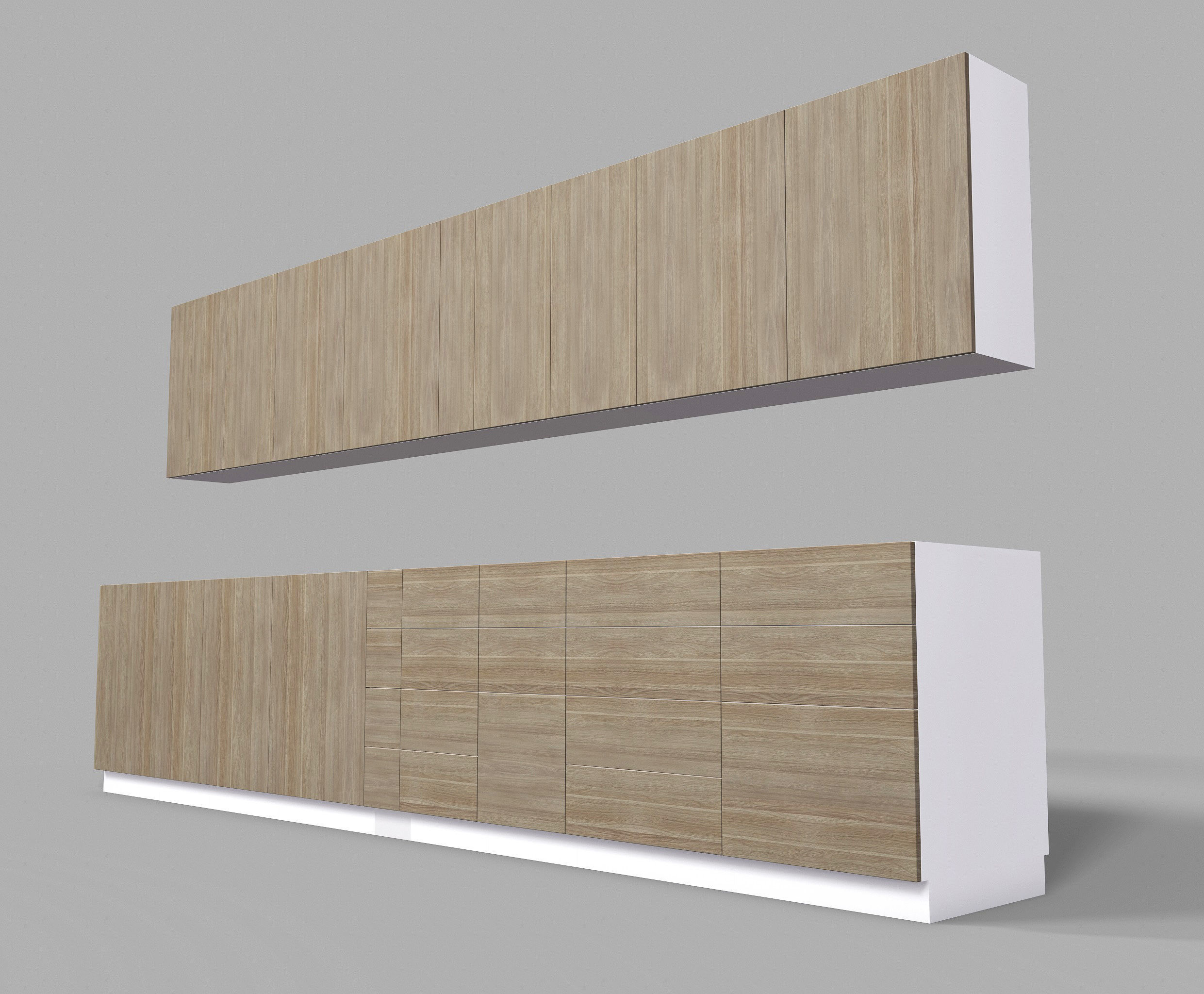 Kitchen Cabinet Collection Low-poly 3D model_7