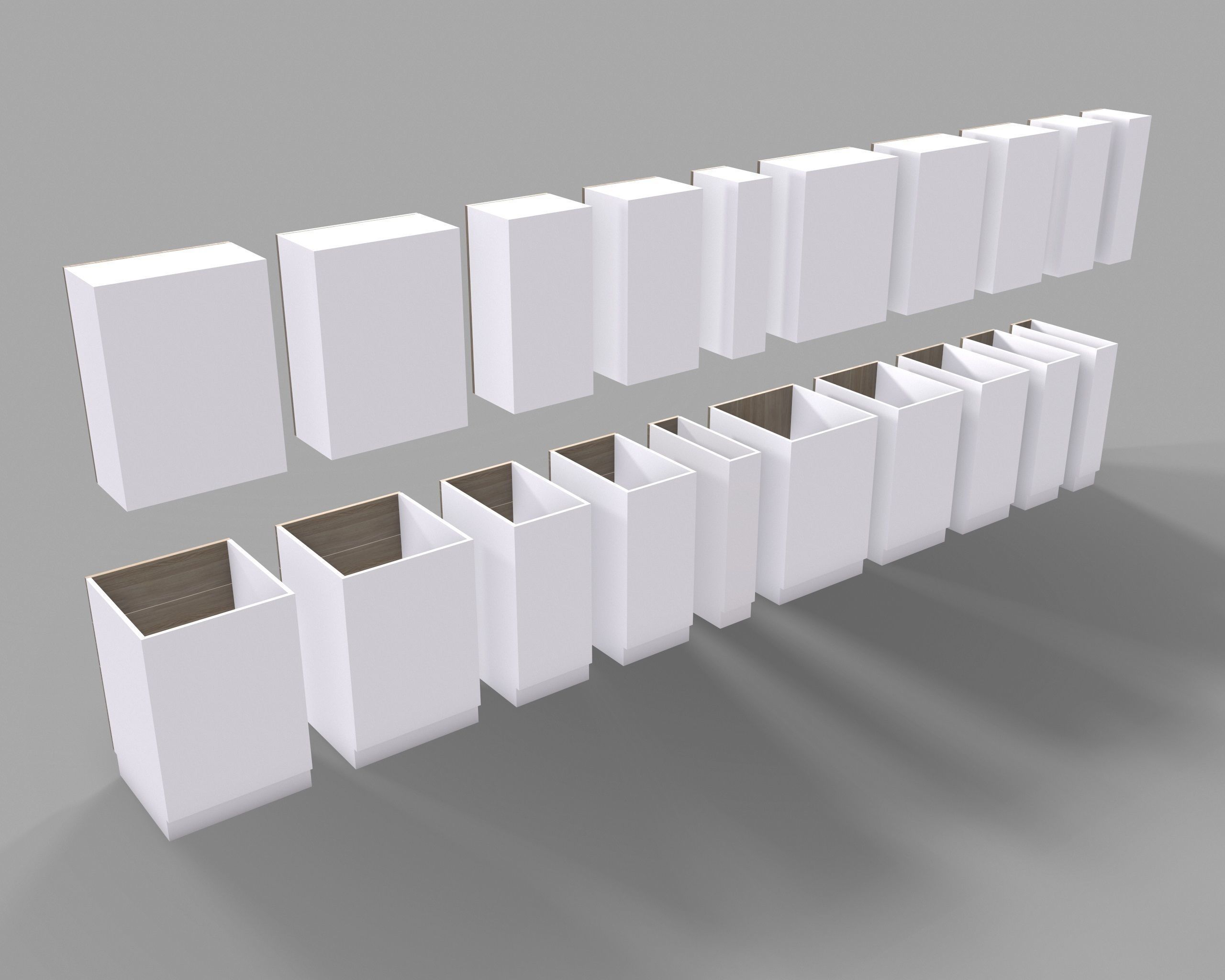 Kitchen Cabinet Collection Low-poly 3D model_6