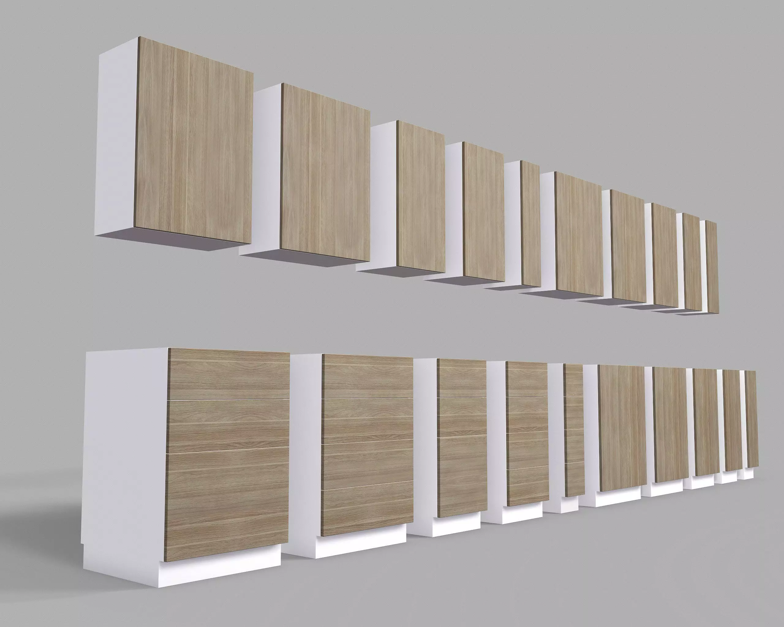 Kitchen Cabinet Collection Low-poly 3D model_0
