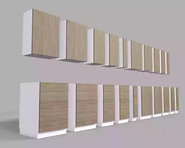 Kitchen Cabinet Collection Low-poly 3D model